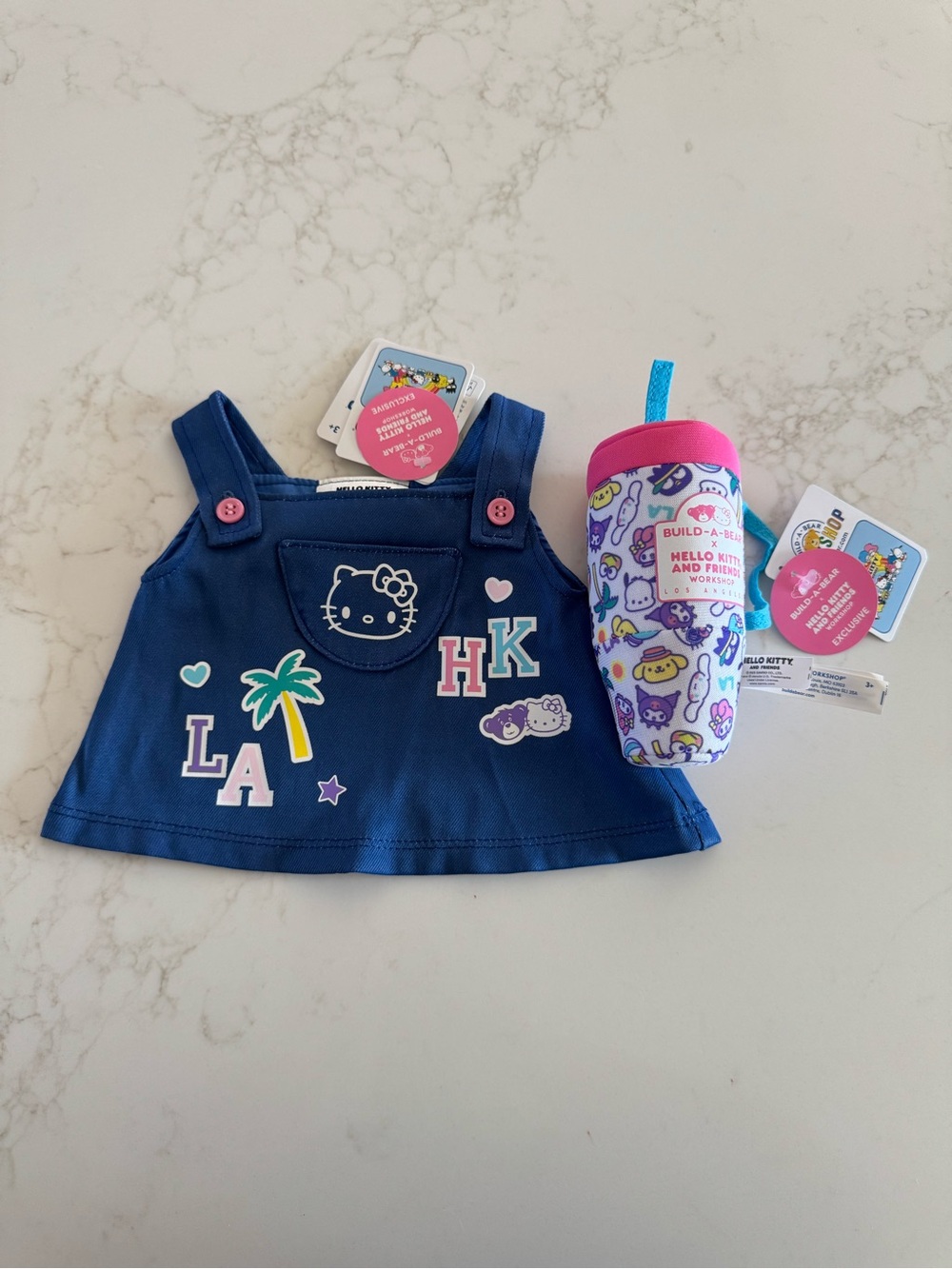 Hello Kitty Build A Bear LA Exclusive Denim Dress Wristie Tumbler Bab Sanrio